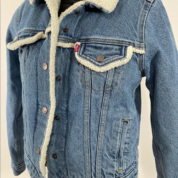 Levi’s Women’s Sherpa Denim Jacket Size SX - Picture 4 of 16